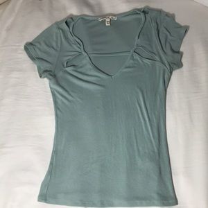 EXPRESS Ribbed Green T-Shirt